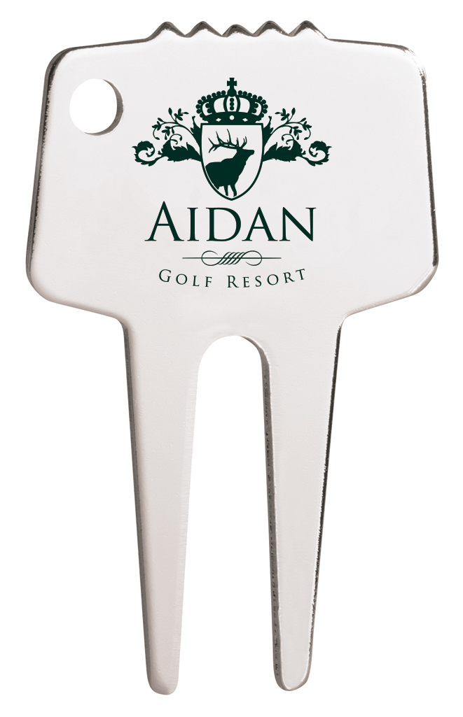 Silver-Tone Divot Repair Tool 10
